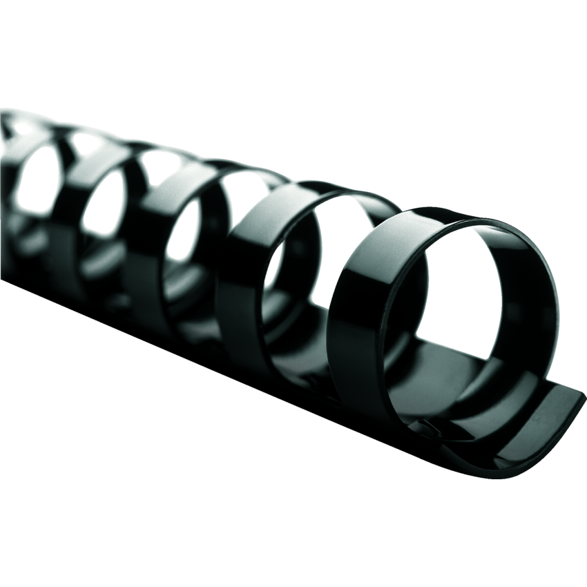 GBC® CombBind® 19-Ring Plastic Binding Spines 1-1/2" Black 100/box