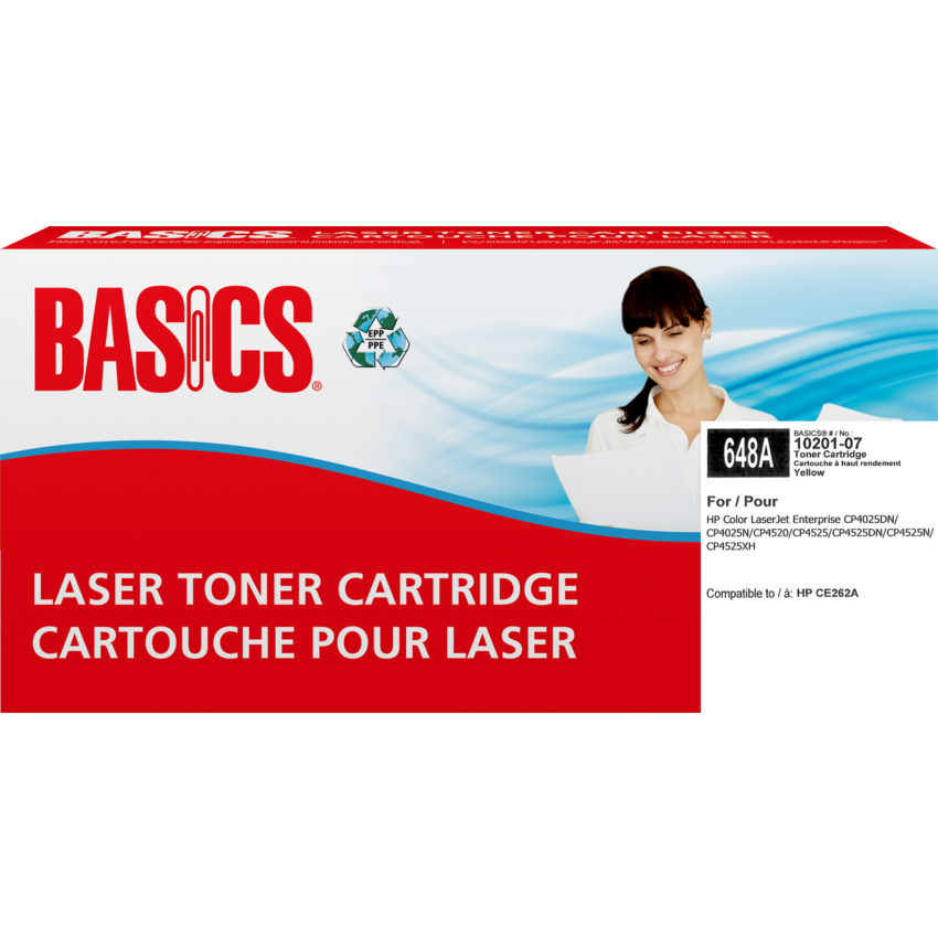 Basics® Remanufactured Laser Cartridge (HP 648A) Yellow