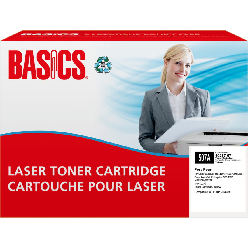 Basics® Remanufactured Laser Cartridge (HP 507A) Yellow