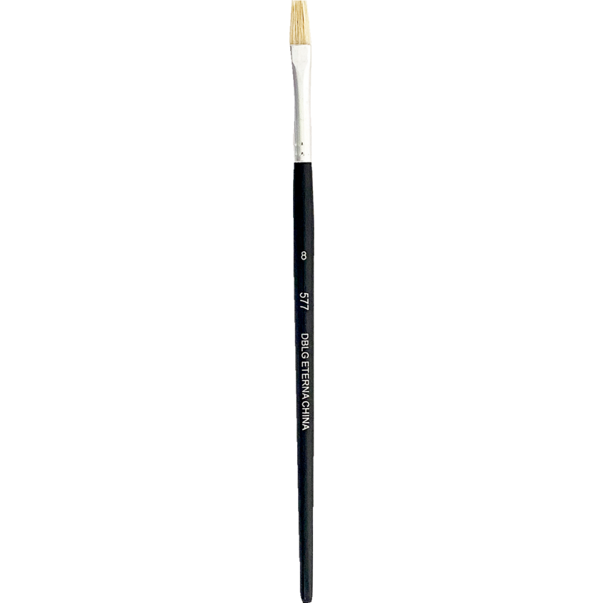 DBLG Flat Hog Hair Paint Brush 577-8 Black 12/box