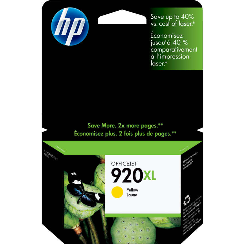 HP Inkjet Cartridge High Yield CD974AN #920XL Yellow