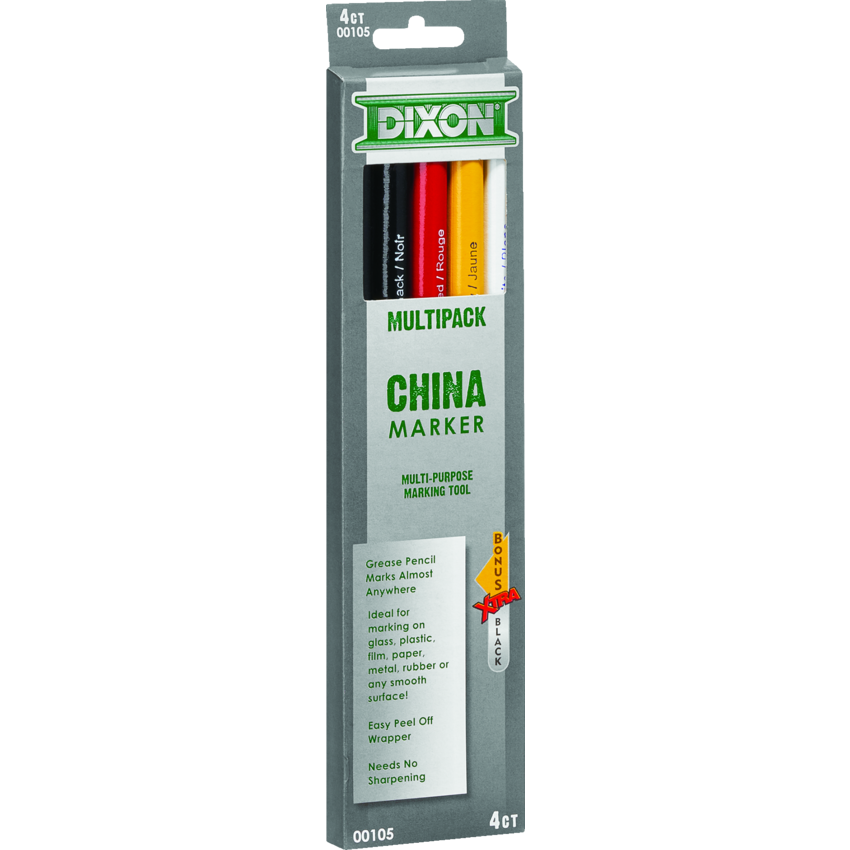 Dixon® Phano® Dry China Markers Assorted Colours 5/box