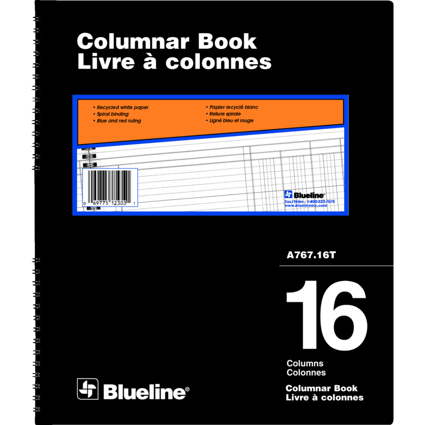 Blueline® A767 Columnar Book 12" x 10" 16-column