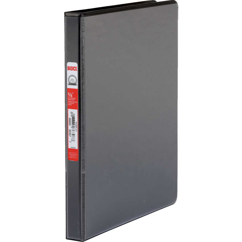 Basics® Customizable Round Ring Binder 5/8" Black