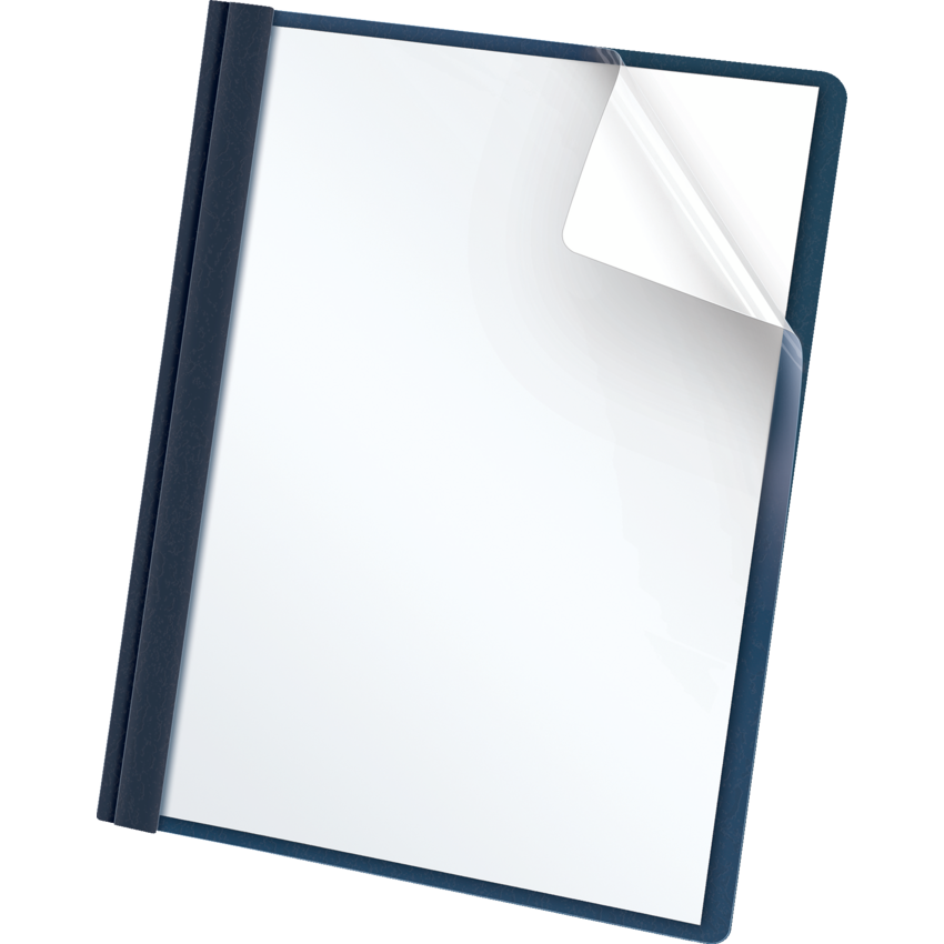 Oxford® Clear Front Tang Presentation Covers Dark Blue