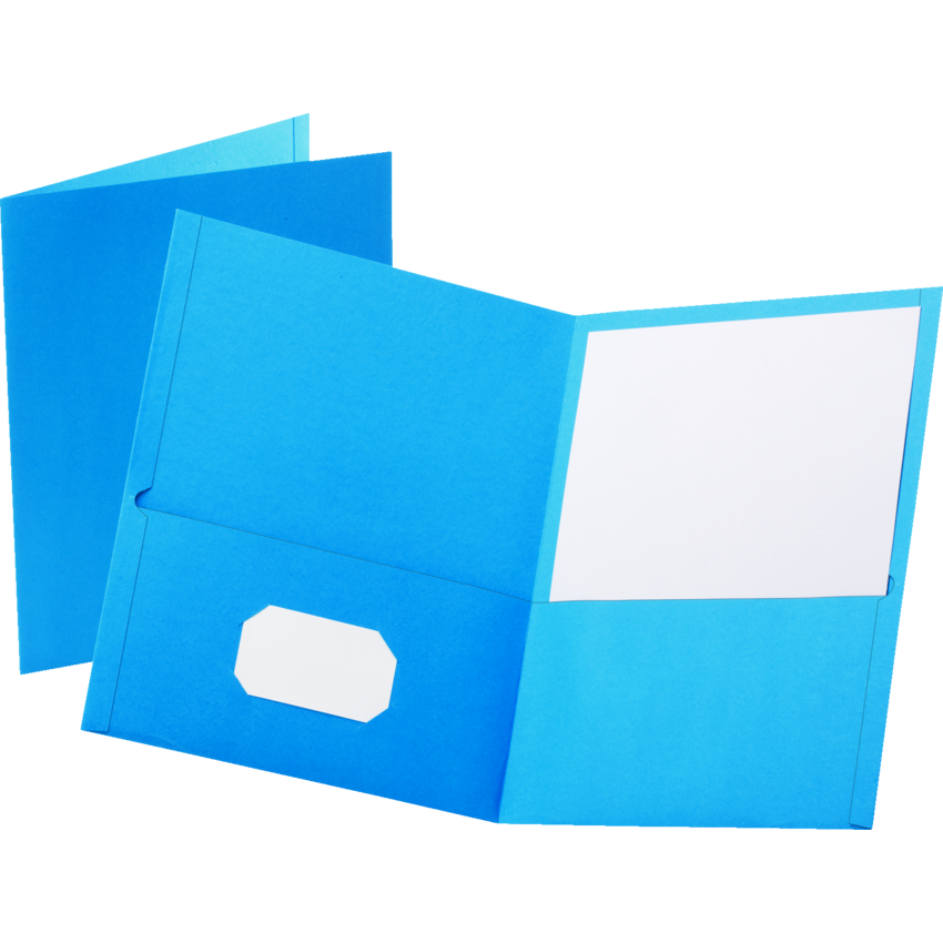 Oxford® Twin Pocket Portfolio Light Blue 6/pkg