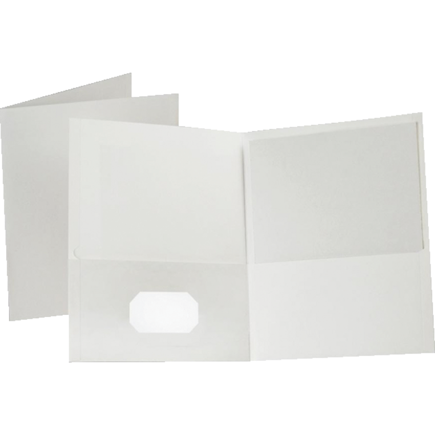 Oxford® Twin Pocket Portfolio White 6/pkg