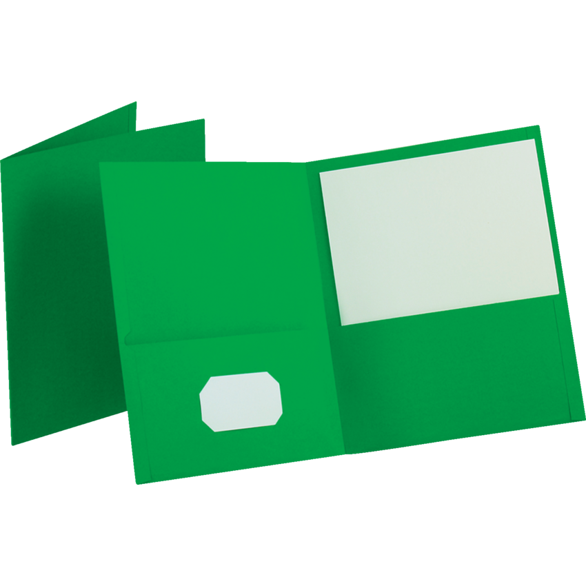 Oxford? Twin Pocket Portfolio Green 25/box