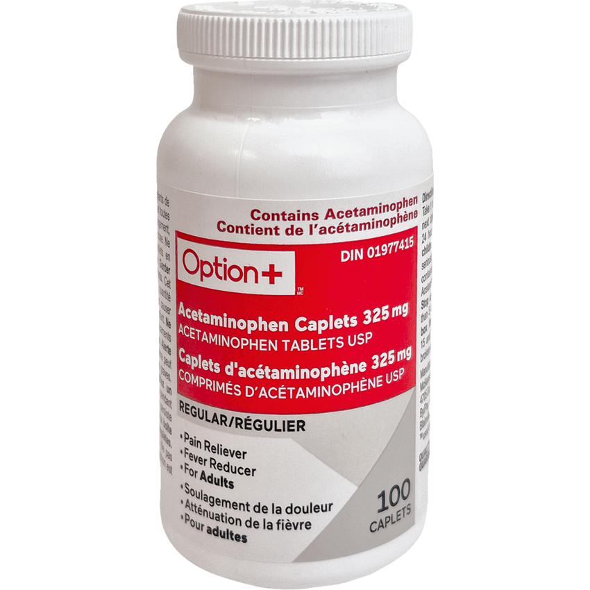 Option+™ Acetaminophen Tablets Regular Strength 325 mg 100 tablets/pkg