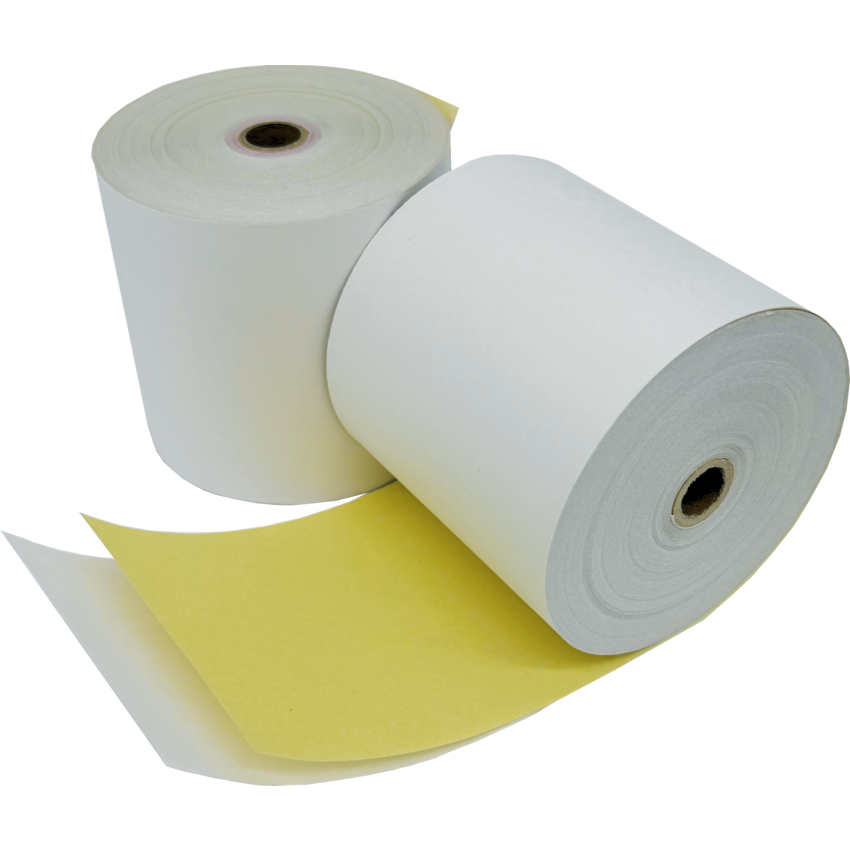 Custom Paper Carbonless POS Rolls 2-Ply 3" x 90' 50/box