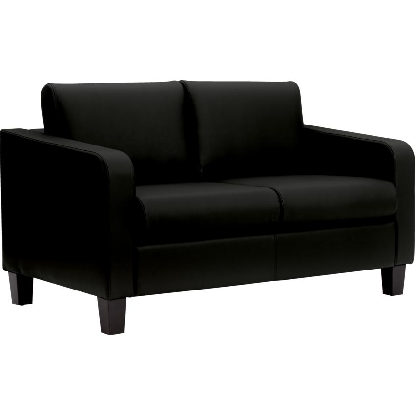 Offices to Go® Suburb Sofa Series Two Seat Bonded Leather Black