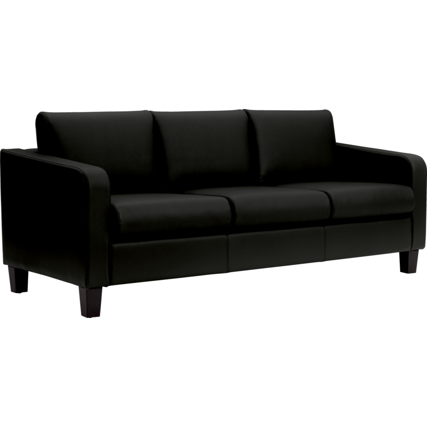 Offices to Go® Suburb Sofa Series 3-Seater Sofa Bonded Leather Black