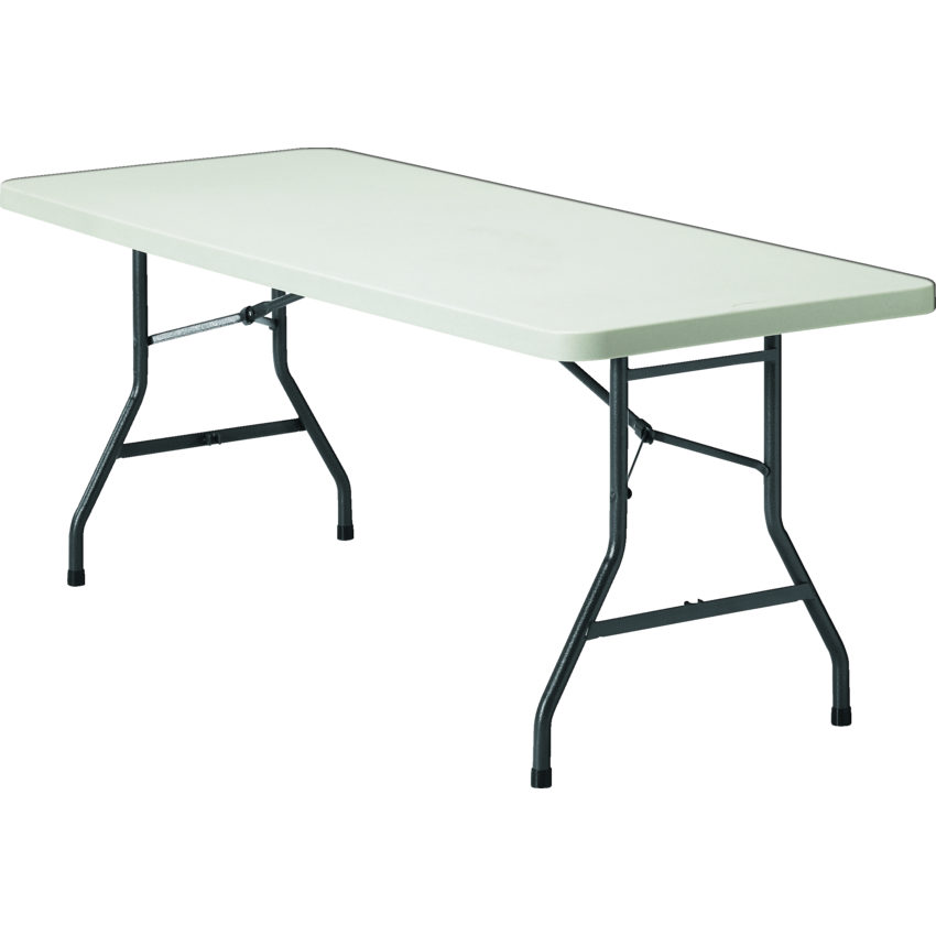 Offices to Go Lite Lift™ II Rectangular Folding Table 96" x 30" Plastic Oyster Top