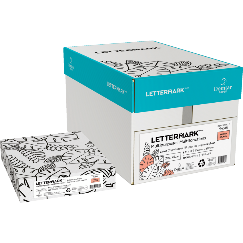 Domtar Lettermark™ Colors Multipurpose Coloured Paper Letter Salmon 500/pkg
