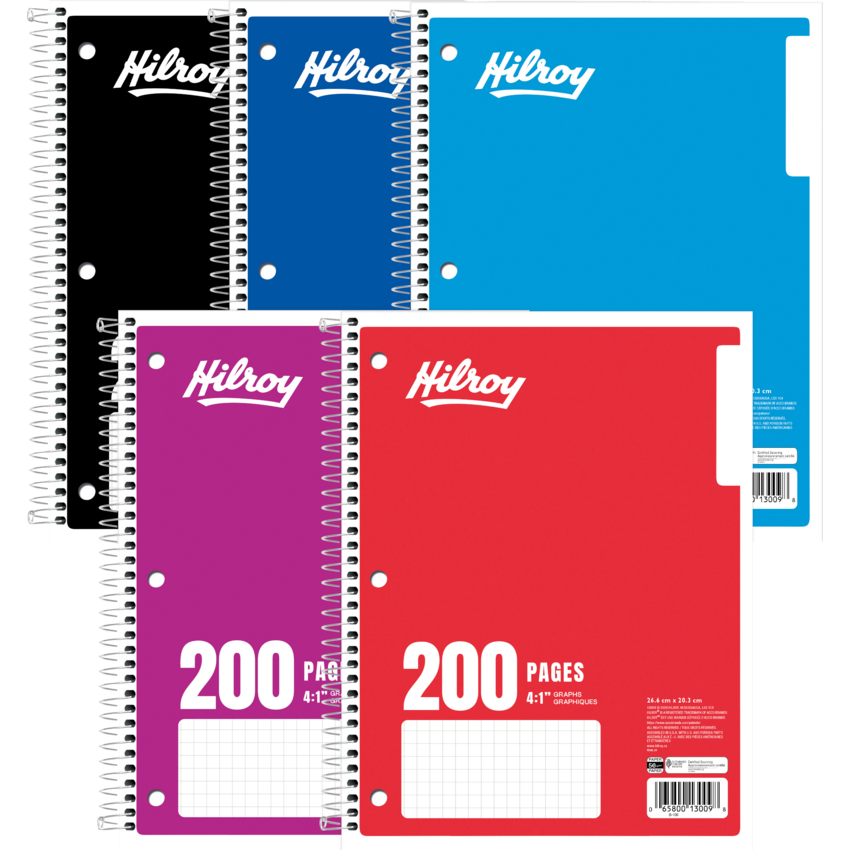 Hilroy Graph Notebook 10-1/2x8" 200pgs