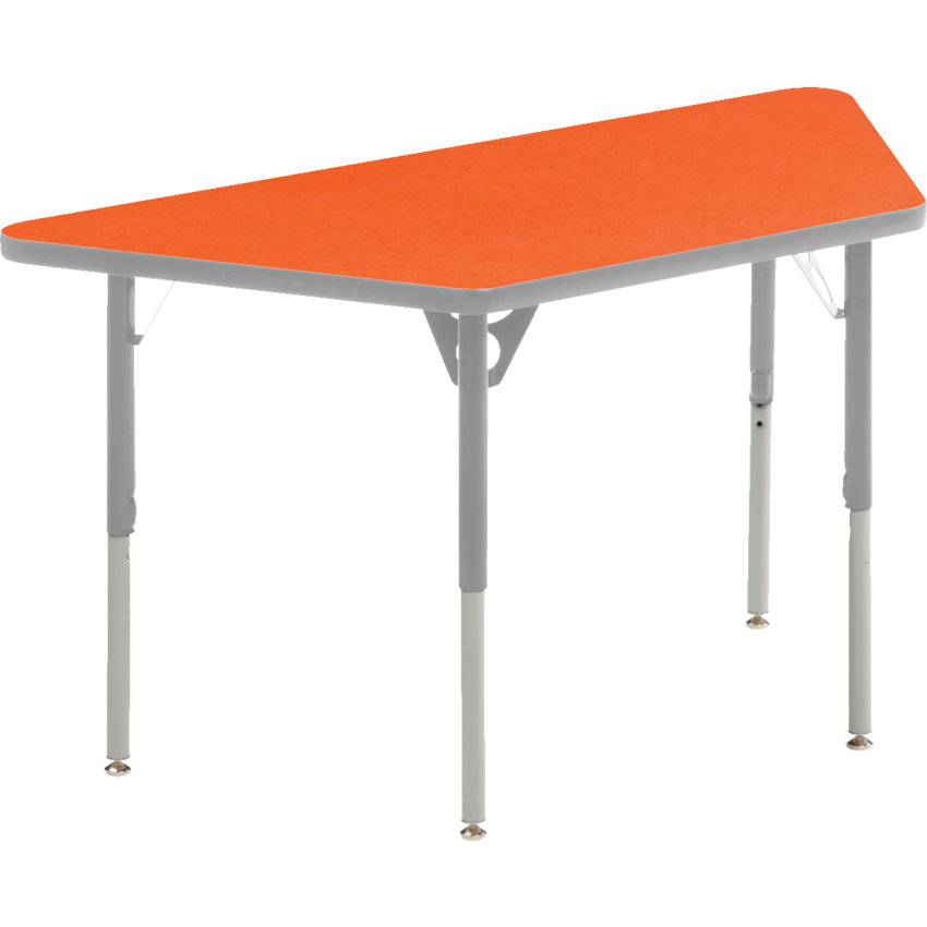 Mitybilt Aktivity Collaborative Learning Trapezoid Tables 30' x 60" Tangerine/Silver