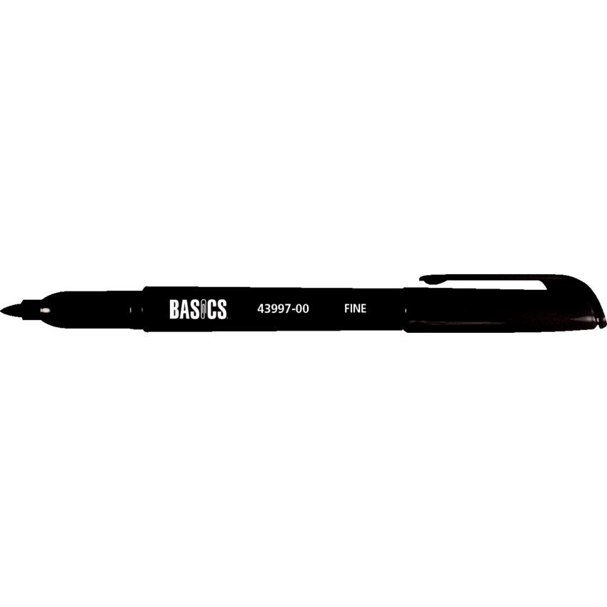 Basics® Permanent Markers Fine Tip Black 2/pkg
