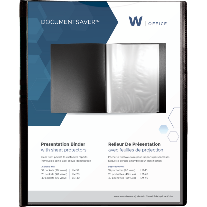 Winnable Presentation Book  10 Pockets Letter Black