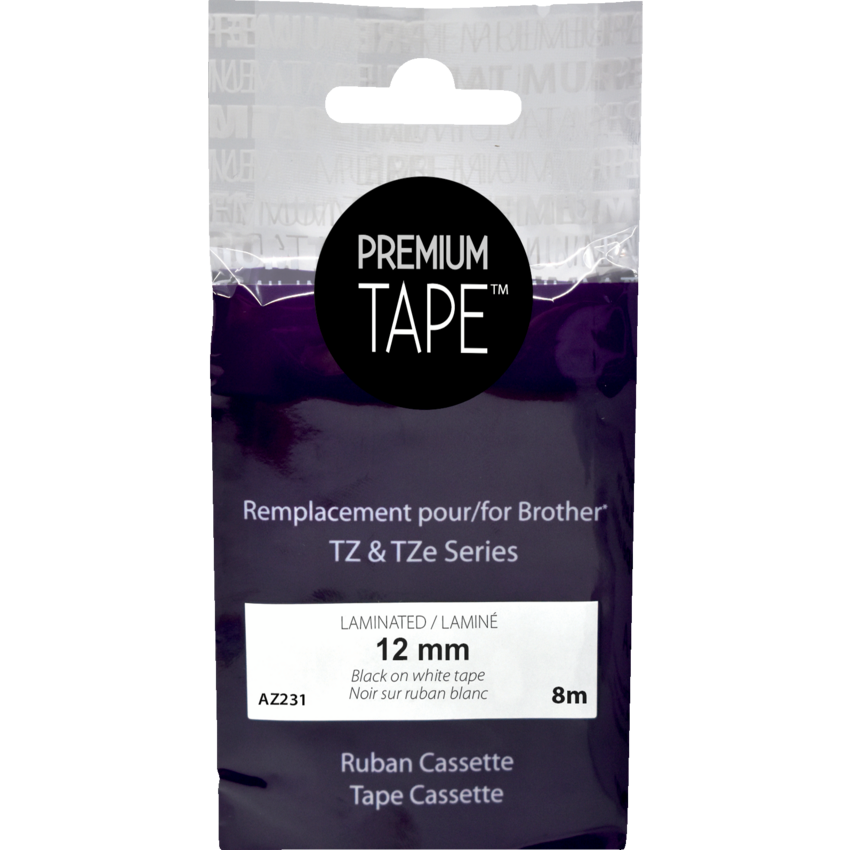 Premium Tape™ Compatible Replacement Tape TZ-231 1/2" x 26' Black on White