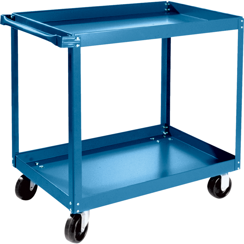 Kleton® Ready to Assemble Shelf Truck 2-Shelf 5" Polyolefin Casters 24"W x 36"D x 36"H