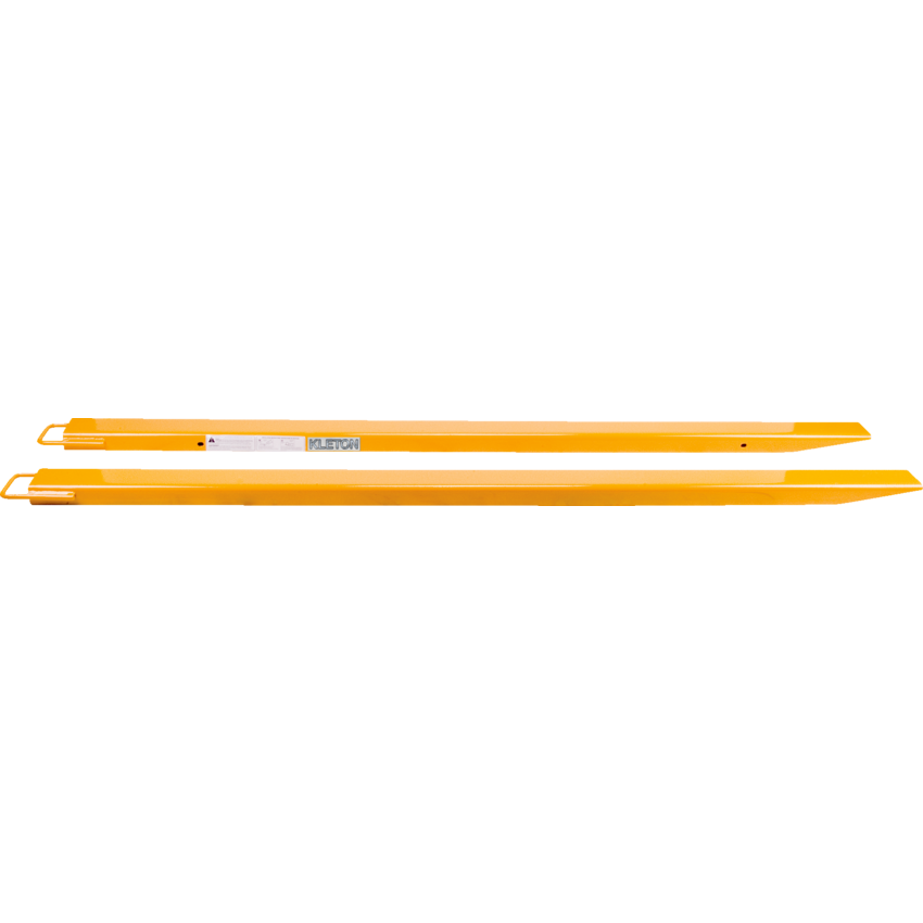 Kleton® Fork Lift Extensions 5"W x 96" Yellow 2/pair