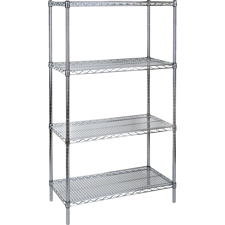 Kleton® Heavy Duty Chromate Wire Shelving 4 Shelves 60"W x 24"D x 63"H