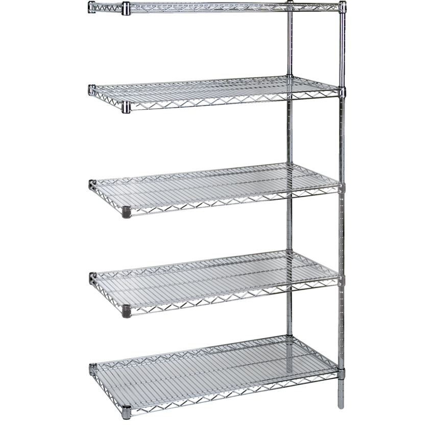 Kleton® Heavy Duty Chromate Wire Shelving 5 Shelves 72"W x 24"D x 74"H