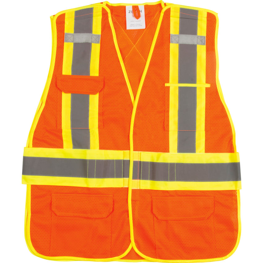 Zenith® High Visibility Surveyor Vest Large Orange