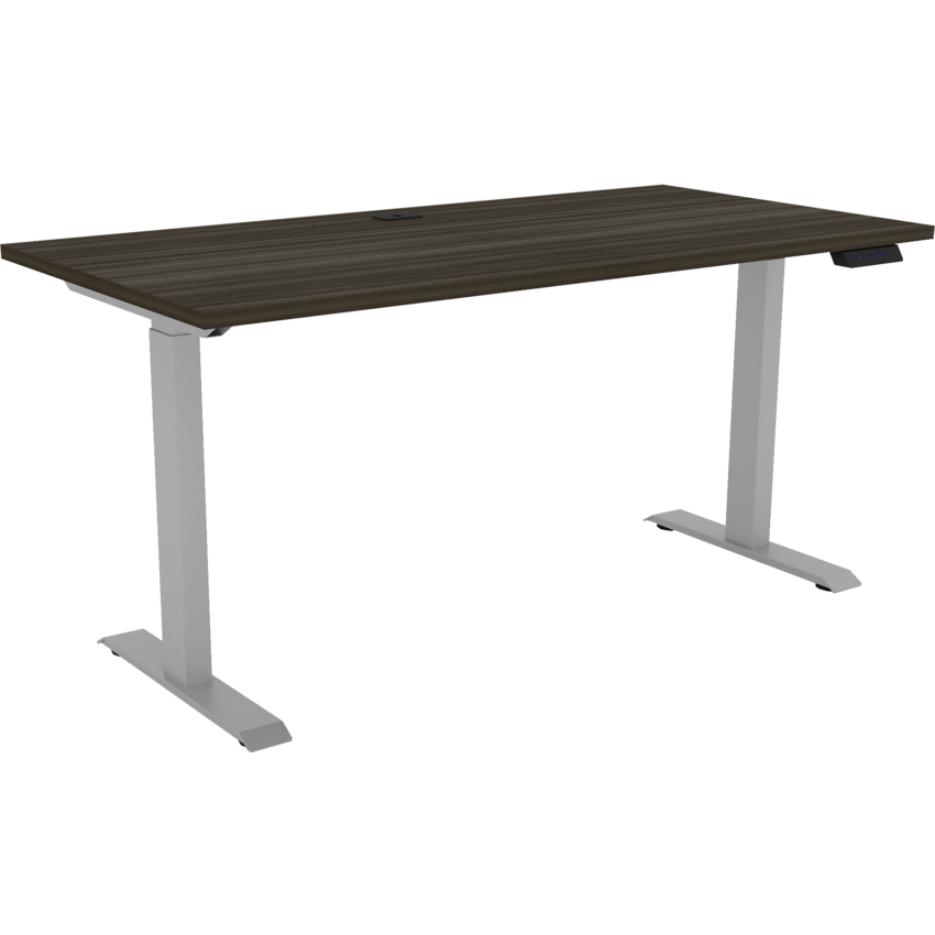 Heartwood Athena Electric Height Adjustable Sit to Stand Desk 2-leg 60"W x 30"D x 28-1/2"H Grey Dusk