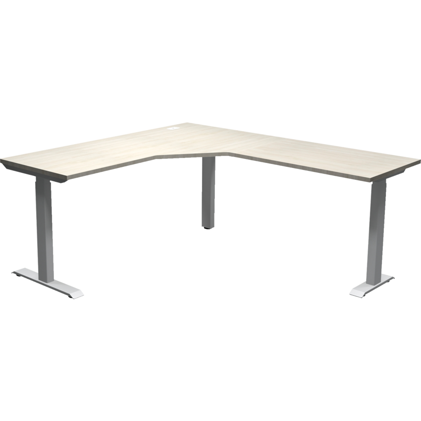 Heartwood Athena Sit-To-Stand Height Adjustable Corner Desk 71"W x 65"D x 28-1/2" x 46-1/2"H Winter Wood Finish