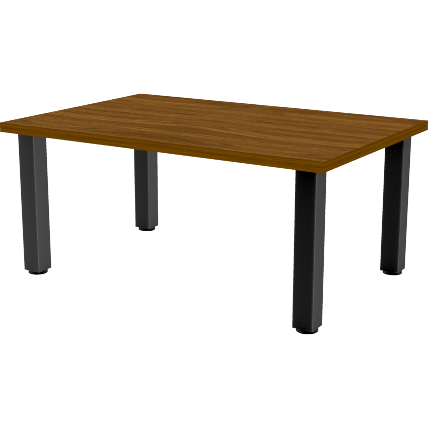 Heartwood Innovations Coffee Table Rectangle 36"W x 24"D x 17"H Black Walnut finish/Black legs