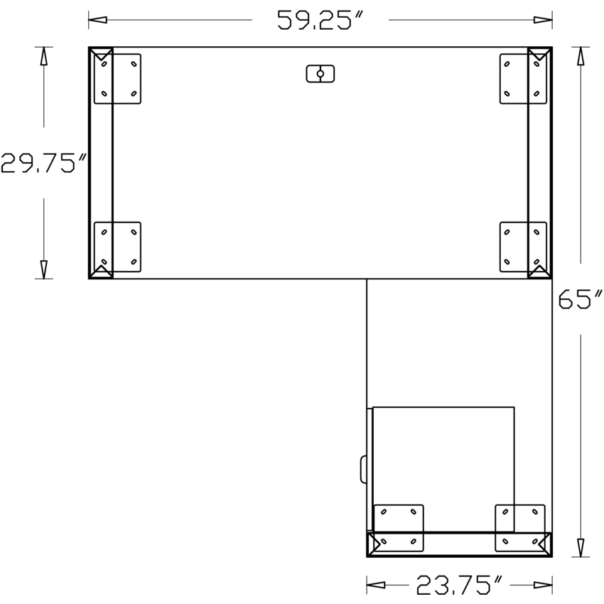 Heartwood Innovations Series L-Desk 60"W x 66"D x 29"H Grey Dusk