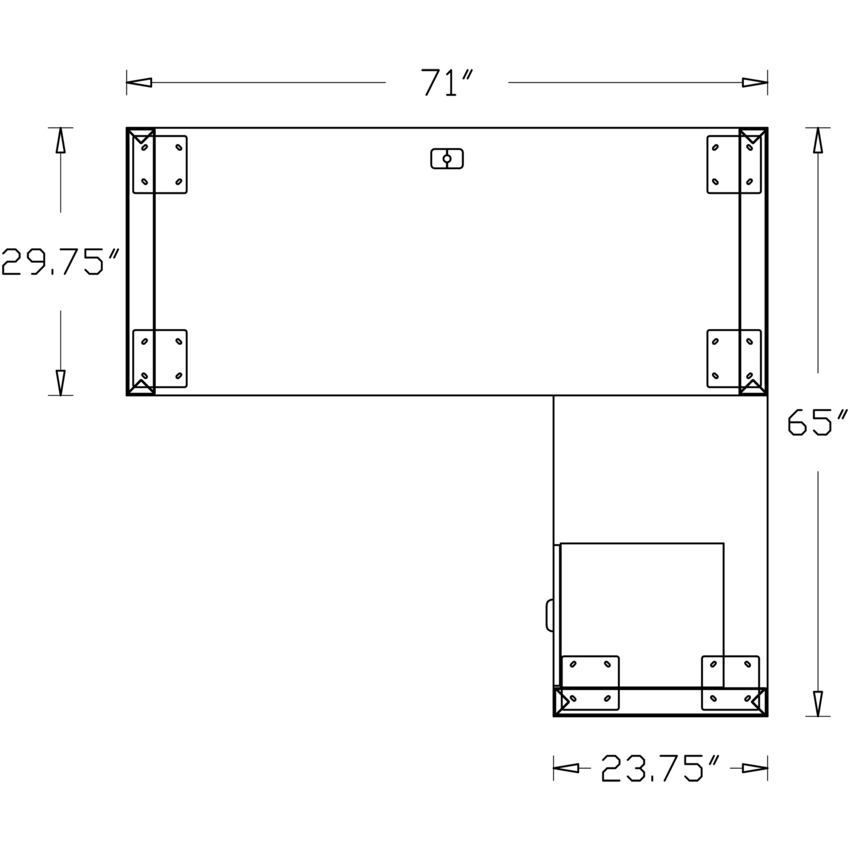 Heartwood Innovations Series L-Desk 72"W x 66"D x 29"H Grey Dusk
