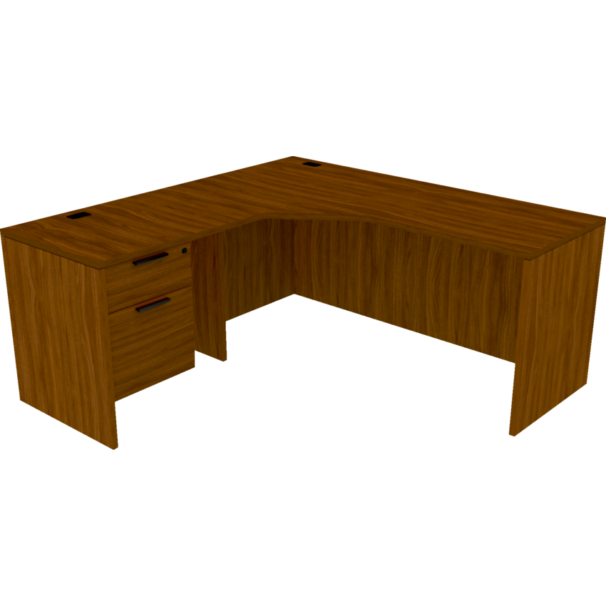 Heartwood Innovations Series L-Suite Workstation 66"W x 66"D x 29"H Black Walnut