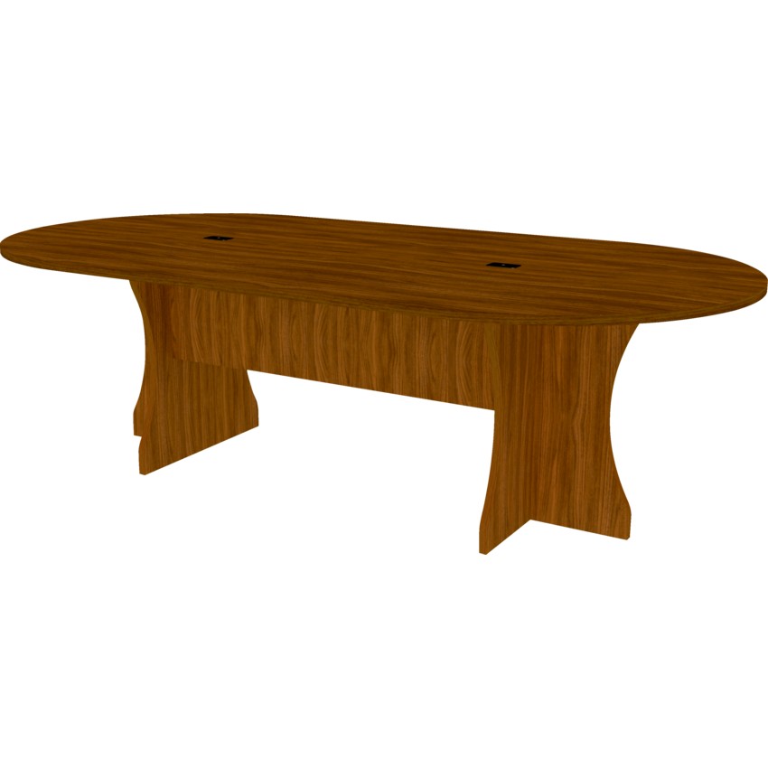 Heartwood Innovations Series Racetrack Expandable Boardroom Table 96”L x 48”W x 29"H Black Walnut