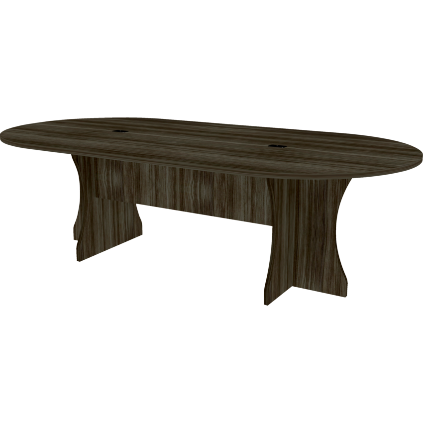 Heartwood Innovations Series Racetrack Expandable Boardroom Table 96”L x 48”W x 29"H Grey Dusk
