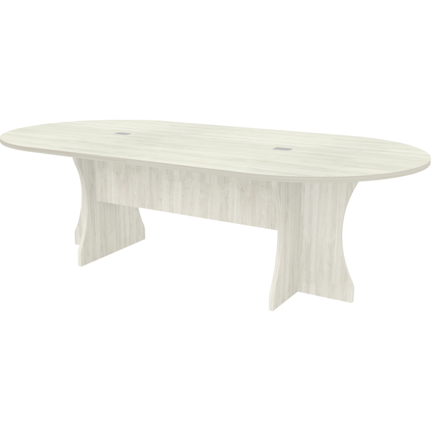 Heartwood Innovations Series Racetrack Expandable Boardroom Table 96”L x 48”W x 29"H Winter Wood
