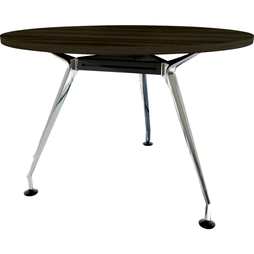 Heartwood Innovations Upscale Meeting Table Round Top 4 people Grey Dusk/Chrome