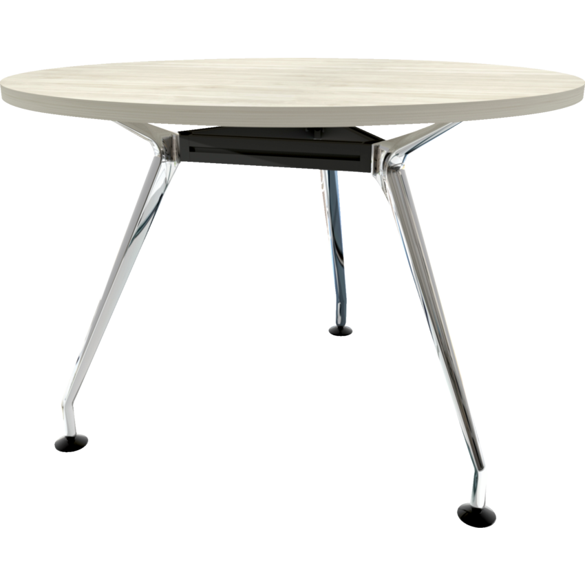 Heartwood Innovations Upscale Meeting Table Round Top 4 people Winter Wood/Chrome