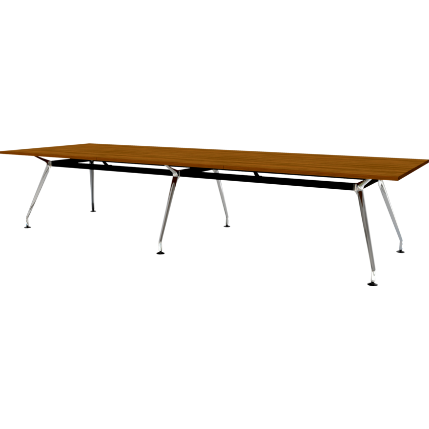 Heartwood Innovations Upscale Meeting Table Rectanglular 12 people Black Walnut/Chrome