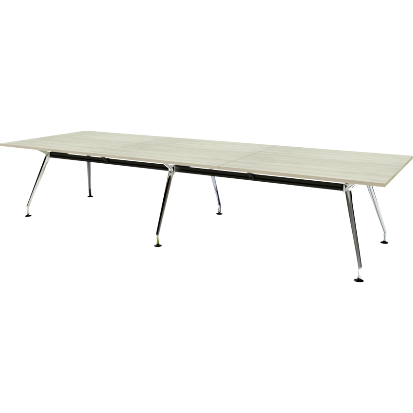 Heartwood Innovations Upscale Meeting Table Rectanglular 12 people Winter Wood/Chrome