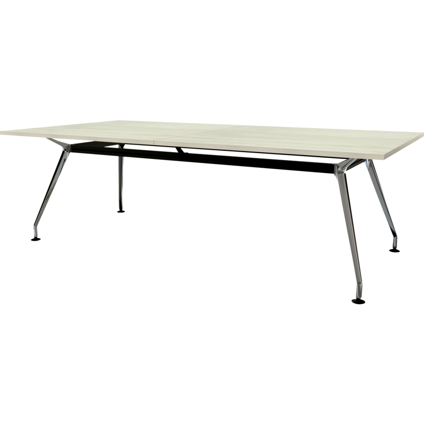 Heartwood Innovations Upscale Meeting Table Rectanglular 8 people Winter Wood/Chrome