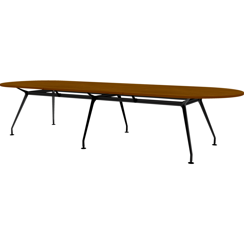 Heartwood Innovations Upscale Meeting Table Racetrack 12 people Black Walnut/Black