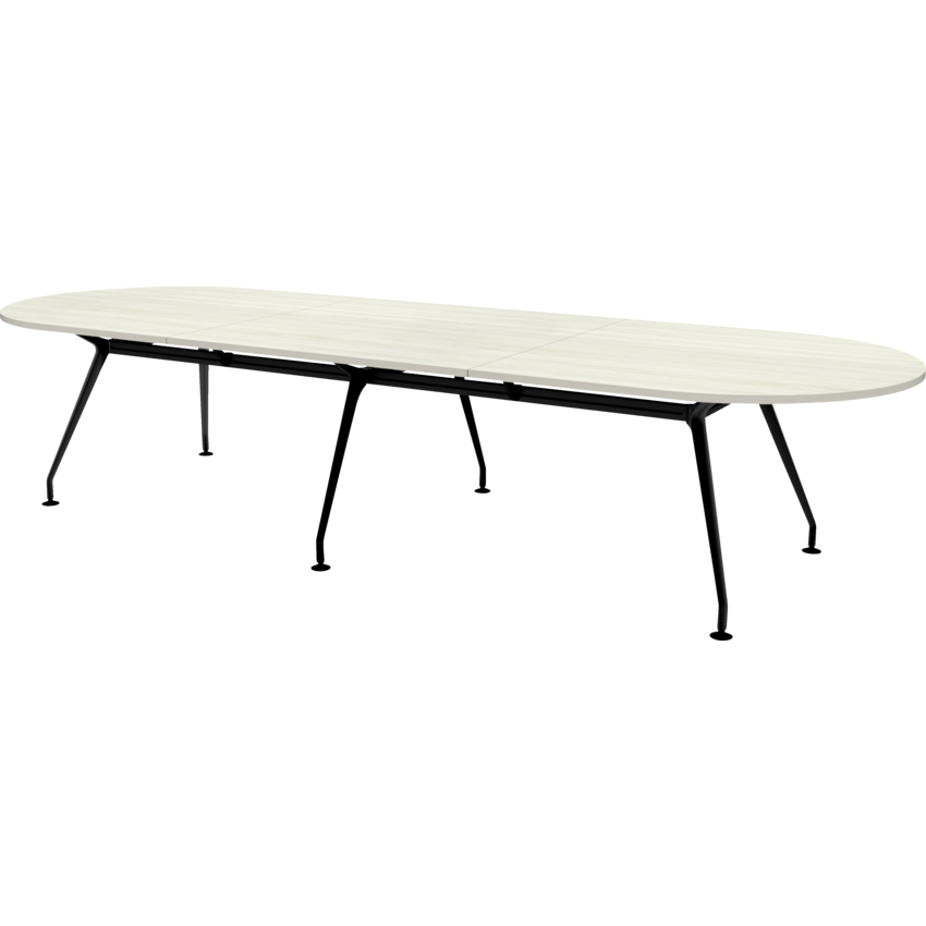 Heartwood Innovations Upscale Meeting Table Racetrack 12 people Winter Wood/Black