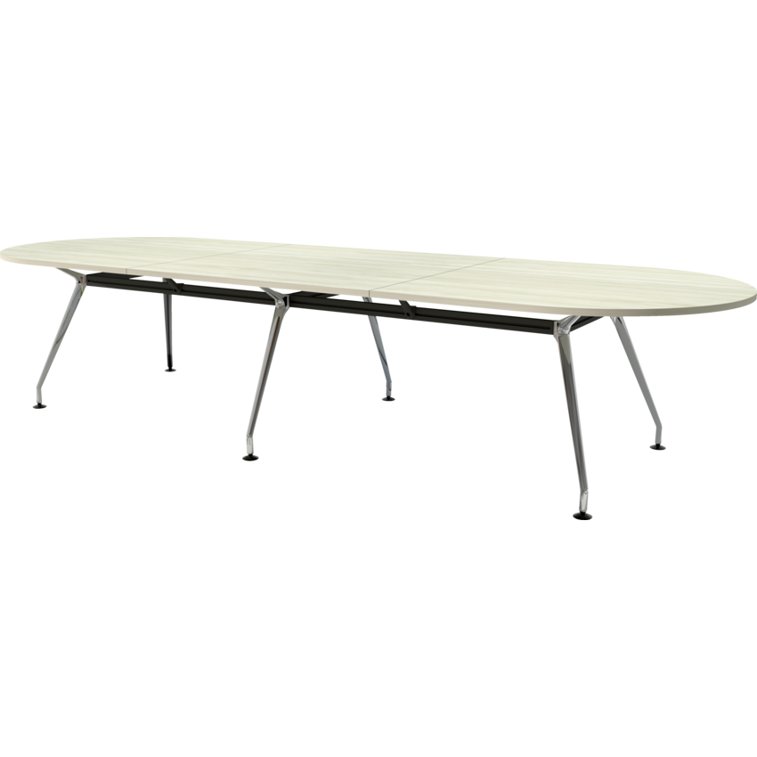 Heartwood Innovations Upscale Meeting Table Racetrack 12 people Winter Wood/Chrome