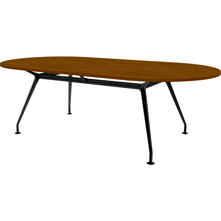 Heartwood Innovations Upscale Meeting Table Racetrack 8 people Black Walnut/Black