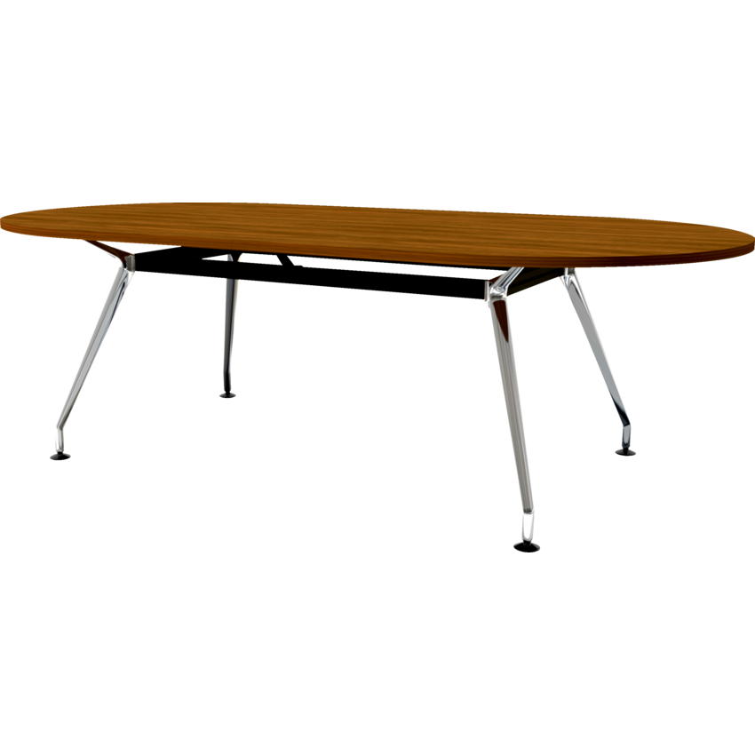 Heartwood Innovations Upscale Meeting Table Racetrack 8 people Black Walnut/Chrome
