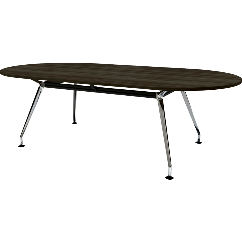 Heartwood Innovations Upscale Meeting Table Racetrack 8 people Grey Dusk/Chrome
