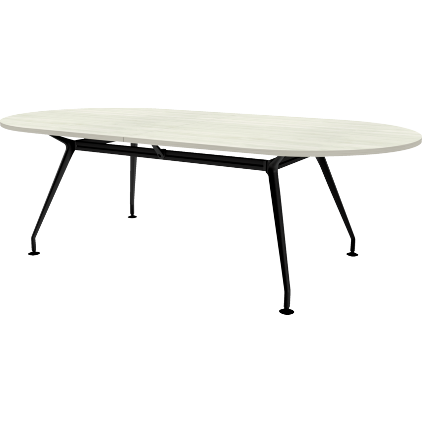 Heartwood Innovations Upscale Meeting Table Racetrack 8 people Winter Wood/Black