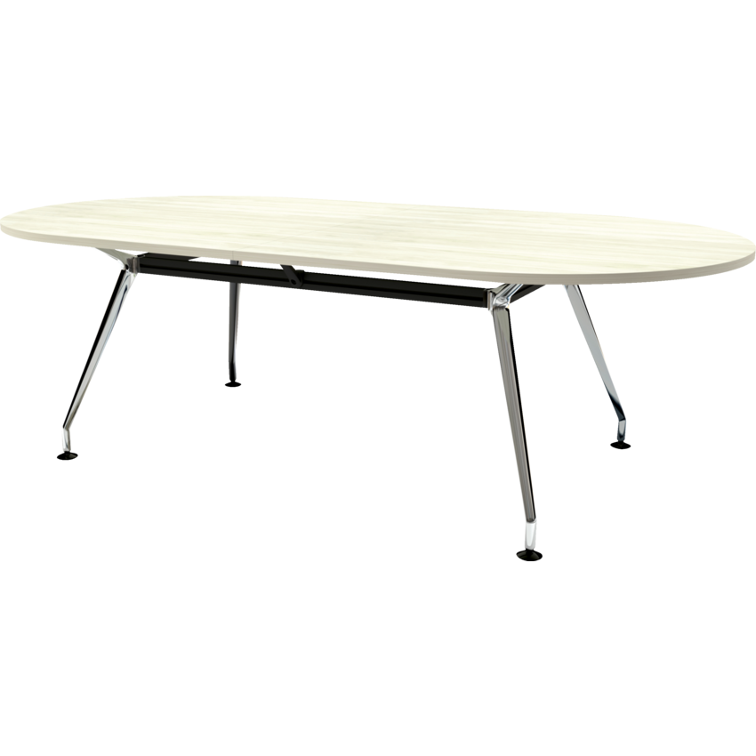 Heartwood Innovations Upscale Meeting Table Racetrack 8 people Winter Wood/Chrome